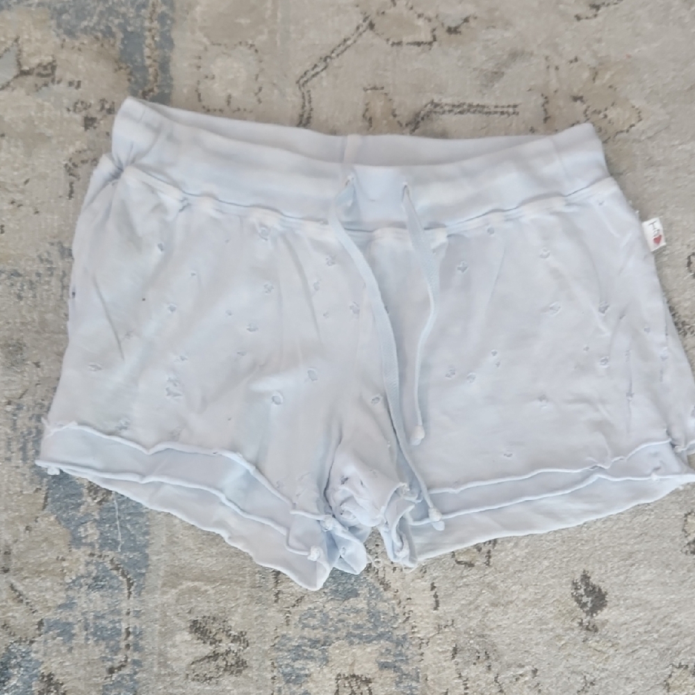 To Love Light Blue Distressed Shorts
